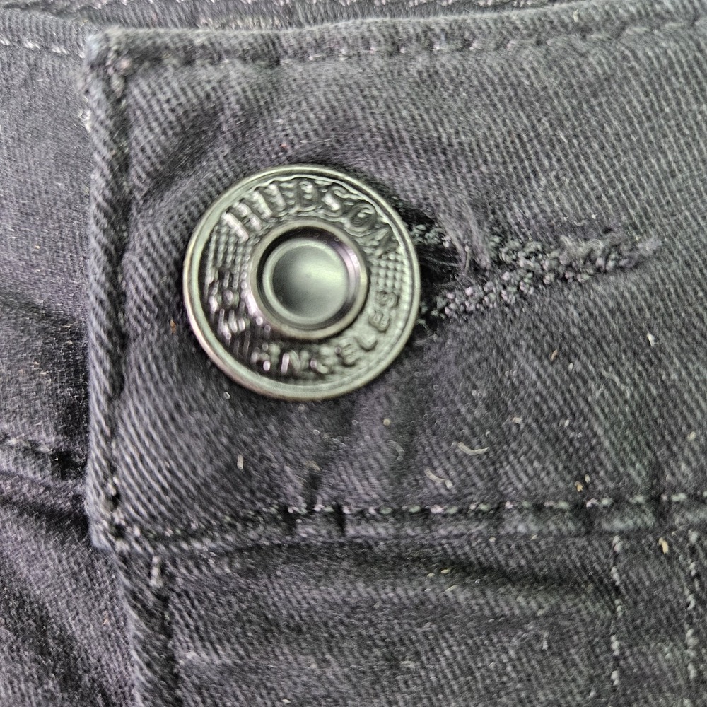 Hudson Blake Slim Straight Jeans Mens 34 Black Stretch Denim 30" Inseam Mid Rise - Picture 3 of 12